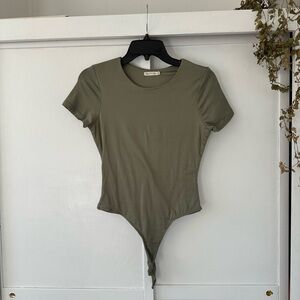 Double Lined Dark Green Body Suit Tee